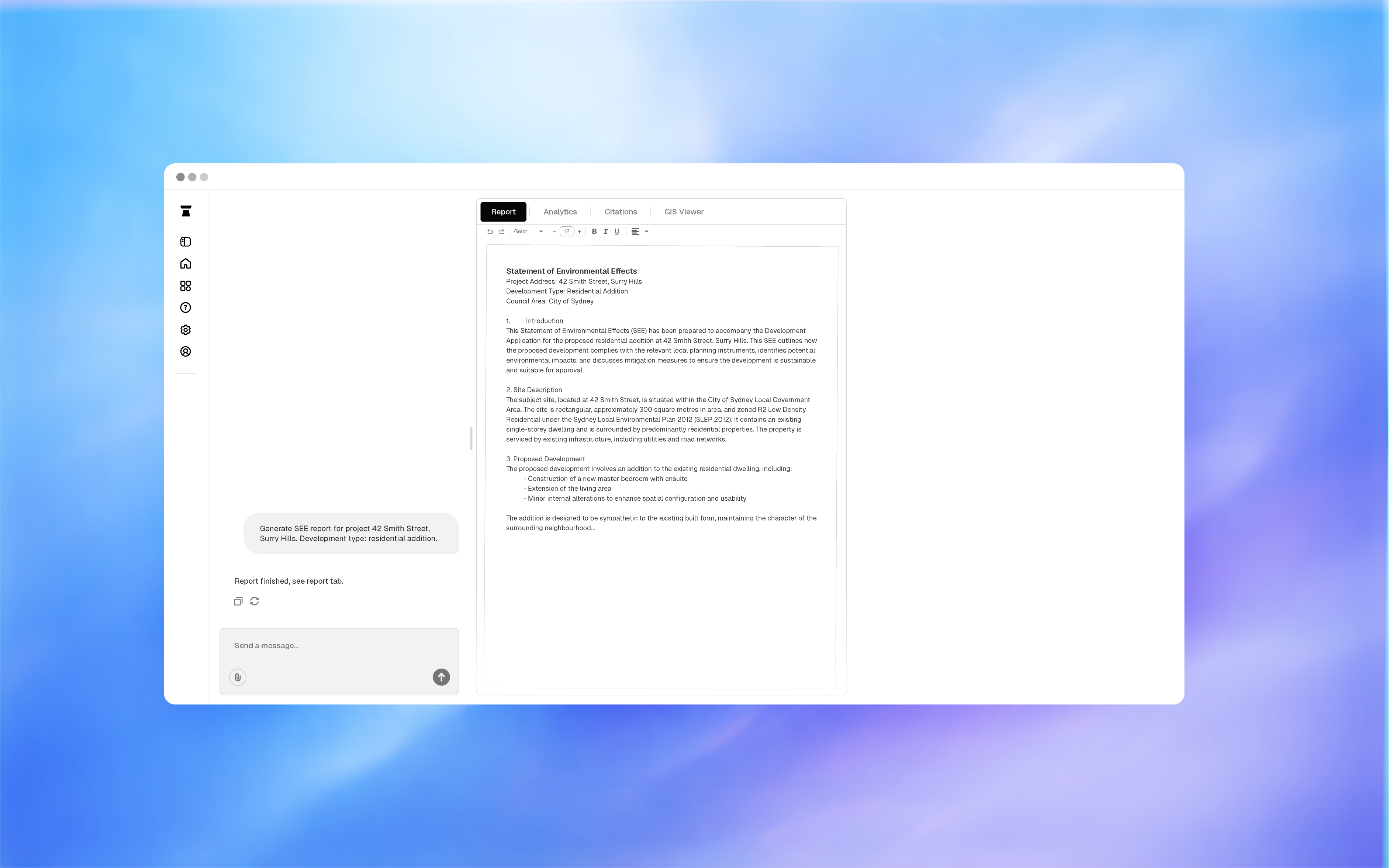 Create SEE reports in minutes.